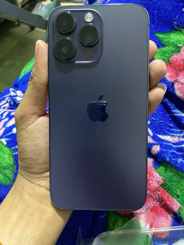 i phone 14 pro max non pta 3.5 month sim time 03074410998 deep purple 3