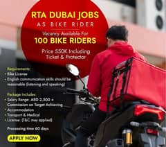 RTA  Dubai BIKE RIDER JOB. CHEAP 100% VALID