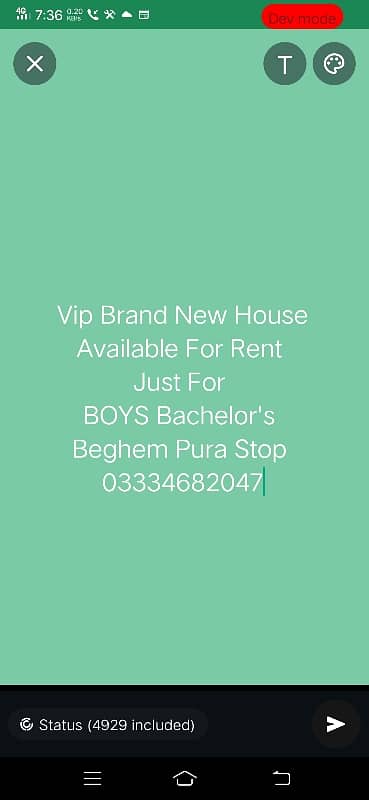 Vip Brand New House Available For Rent just For Boy's Bachelor's  Beghem pura stop  Separate Rooms Also Available  Triple story House  Very near to Main Gt road  Near to University 0