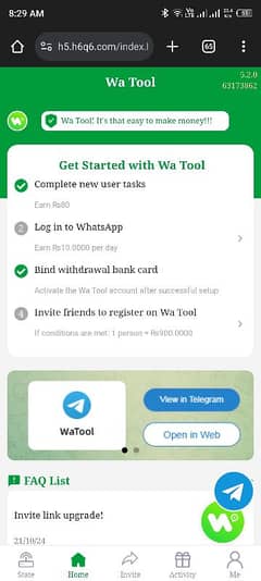 WhatsApp earning