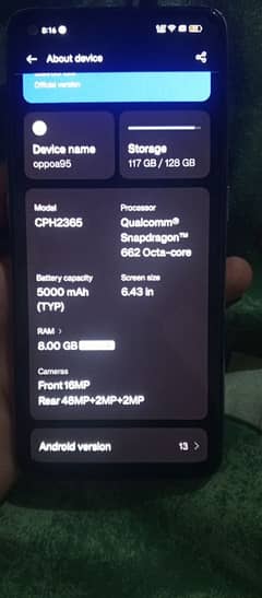 Oppo a95 8+8/128 All ok with complete box