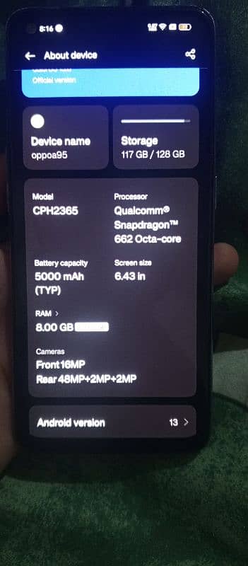 Oppo a95 8+8/128 All ok with complete box 0