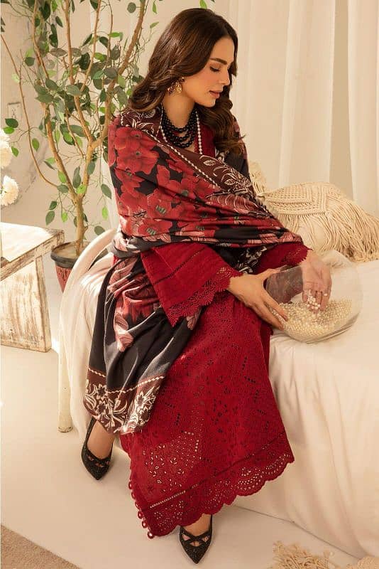 3 Pcs Women's Unstitched Embroidered Suit 2