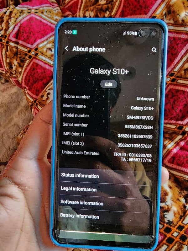 S10 Plus 8/128 NoN PTA Dotted display working 100% 3