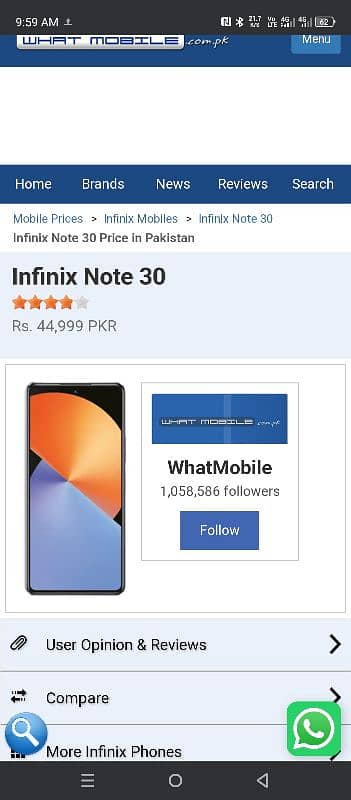 infinix note 30 8gb ram 256 gb mamory 5