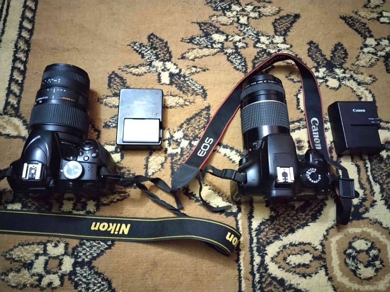 Nikon d3400 with sigma 70-300mm and canon 4000d with canon 75-300mm 1