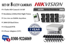 8 CCTV Cameras Set 5mp In DHA (HIK Vision)