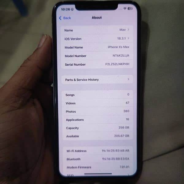 Iphone Xsmax 256 GB LLA Model 6