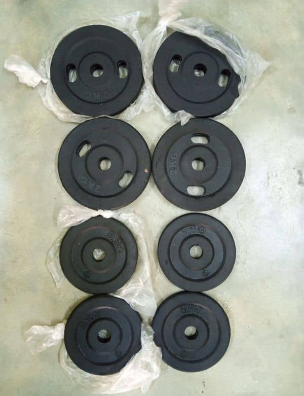 Exercise ( Rubber coated weight plates rod set 1