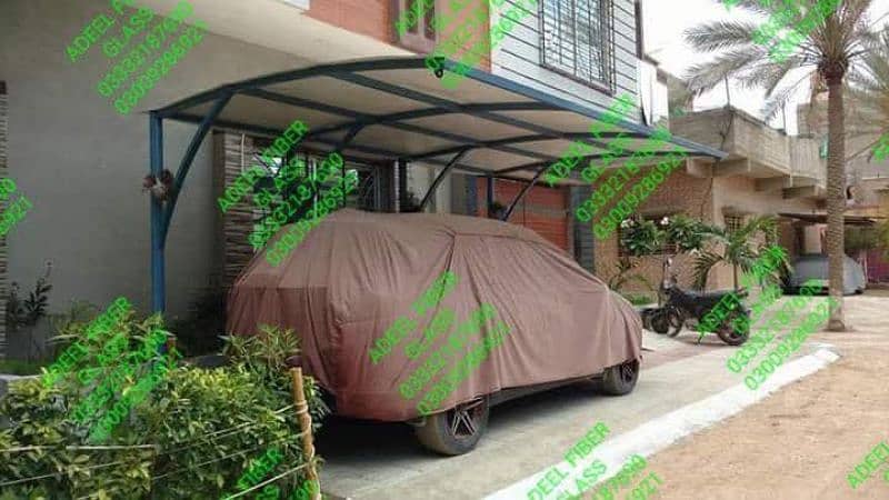 Parking shade / Fiber glass shade / Planters / Shade/ Car shade / box 8