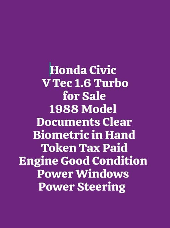 Honda Civic EXi VTEC 1.6 Turbo Engine 8