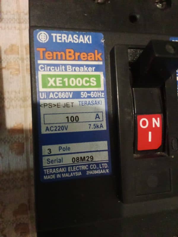 3 Pole Breaker with Accessories Terasaki 100AMP 1