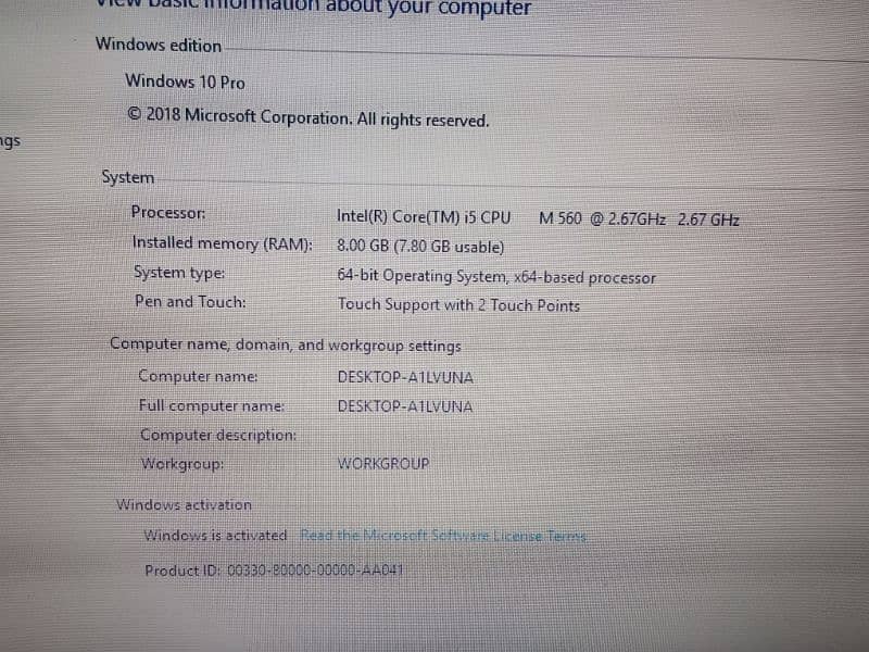 Lenovo T410 8gb ram , 320 gb Hdd 1