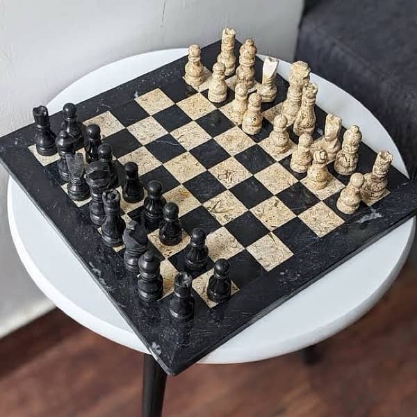 Marble chess set. #WM 2