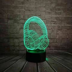 Jeadphones shape 3d illusion Lamp