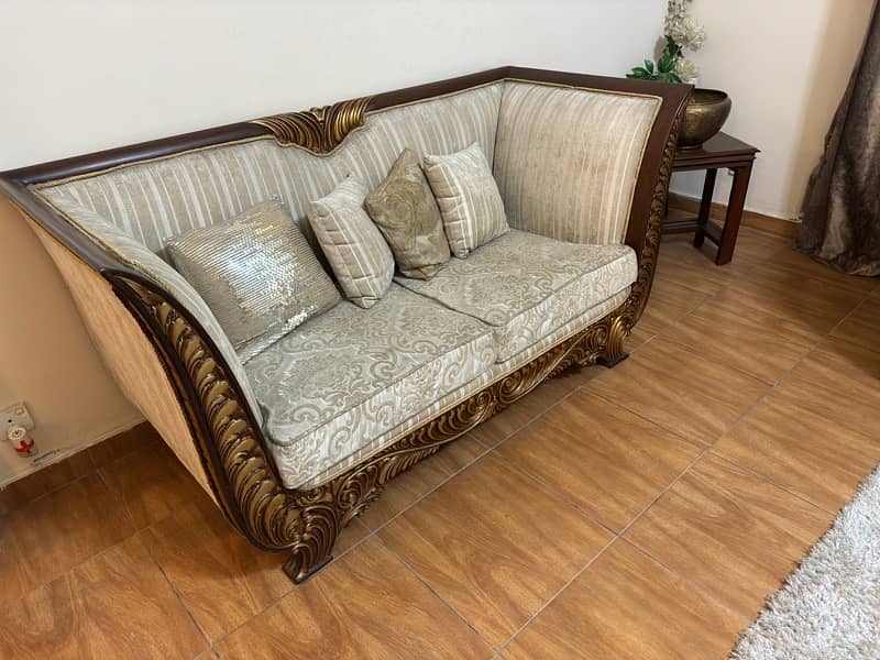 used 7 seater branded solid sheesham wood sofa 3