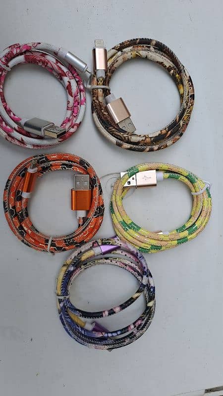 Imported Leather coated cable for IPhone 5 6 7 8 X 11 12 Lot 1