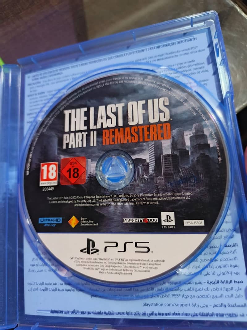 Last of Us Part 2 Remastered Ps5 DVD Just like New 1