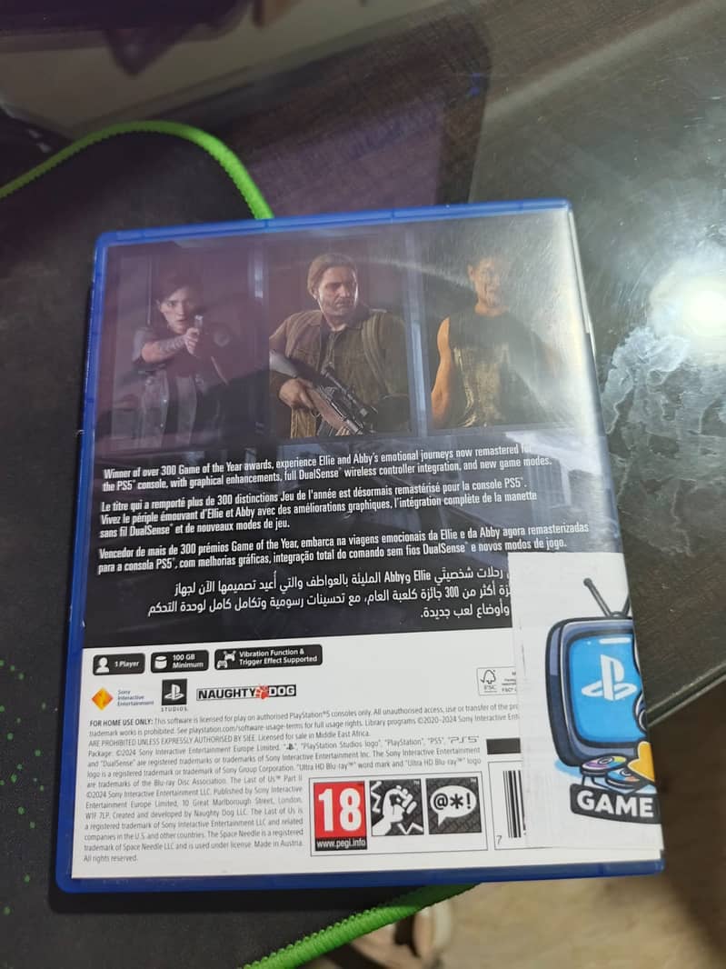 Last of Us Part 2 Remastered Ps5 DVD Just like New 3