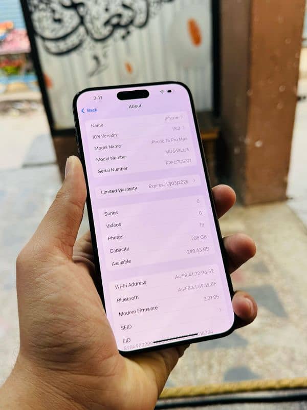 iphone 15 Pro Max 256GB JV Sheesha Condition 4