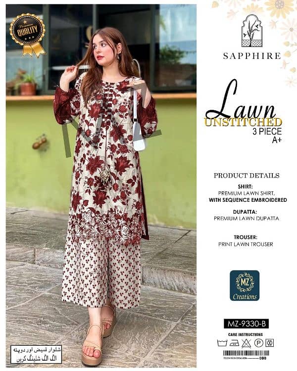 Unstitched*(Lawn Opening 2025)*  *Lawn 3pc Collection 10