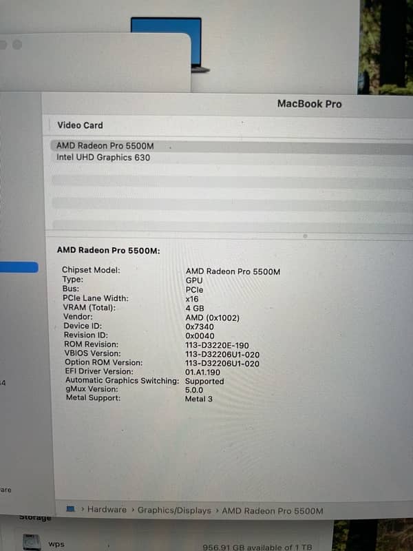 MacBook Pro 16” Core i9 32GB Ram 1TB SSD 5