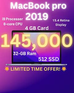 MacBook Pro 2019 – i9 | 32GB RAM | 512GB SSD | 15.4”