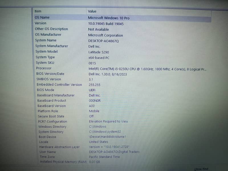 Dell 5290 Latitude Core i5 8th Generation 6