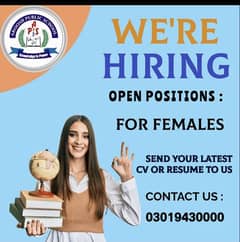 female teachers required