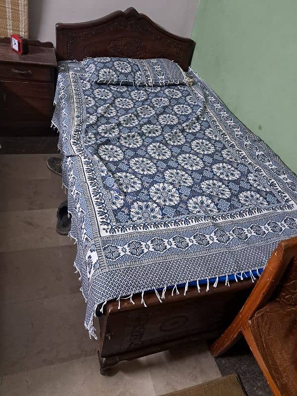 2 Single Bed with a side table Good Condition 1