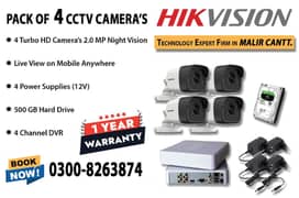 4 CCTV Cameras 2mp Pack (1 Year Warranty)