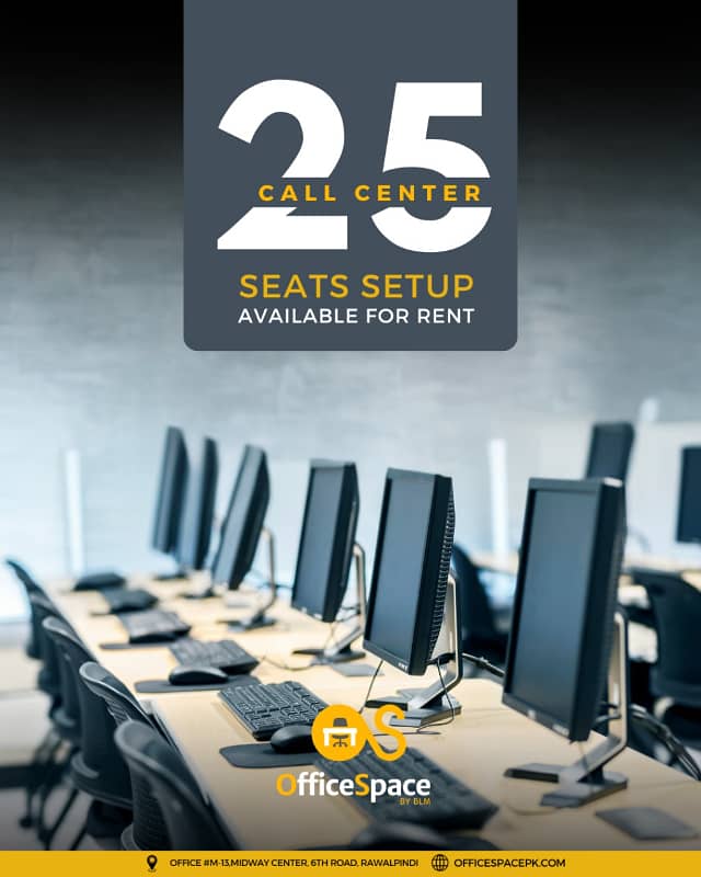 Furnished Call Center Seats On Lease 5 Seats To 200 Seats Available on Murree Road Sadder Commercial Market 1