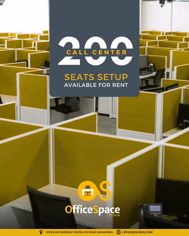 Furnished Call Center Seats On Lease 5 Seats To 200 Seats Available on Murree Road Sadder Commercial Market 5