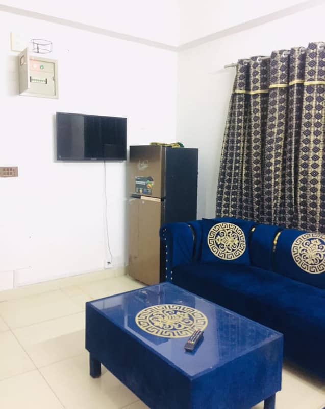 One bed luxury furnished apartment available for rent in gulberg greens islamabad. 9