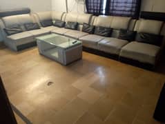 8 seater sofa set with 14 mm glass center table