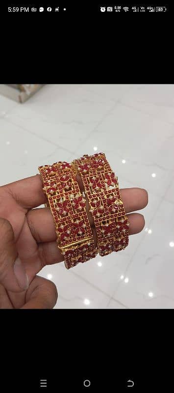 hi girl new design bangle rajwari gold plated kangan 0