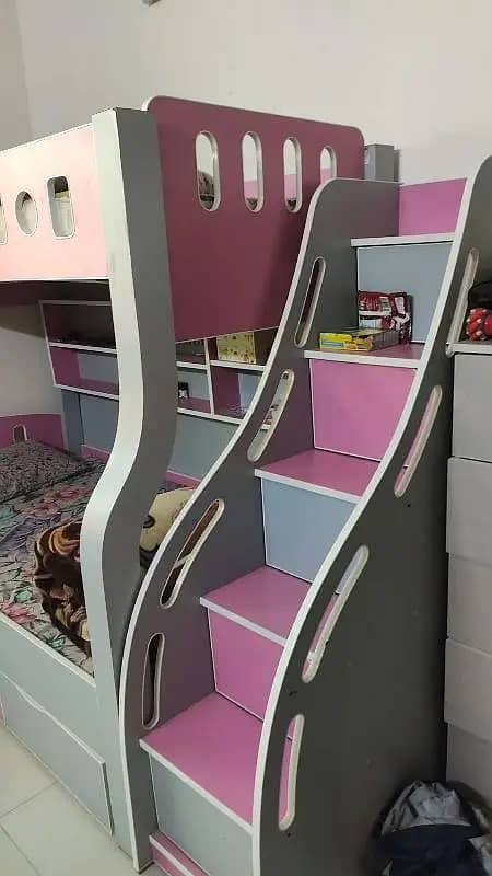 Kids Bunker Bed | Pillar Bed | Triple Bed | 2 Mattress Included 3