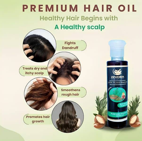 Zevora Herbal Hair Oil – 100% Pure & Homemade, Hair Fall Ka Hal! 1