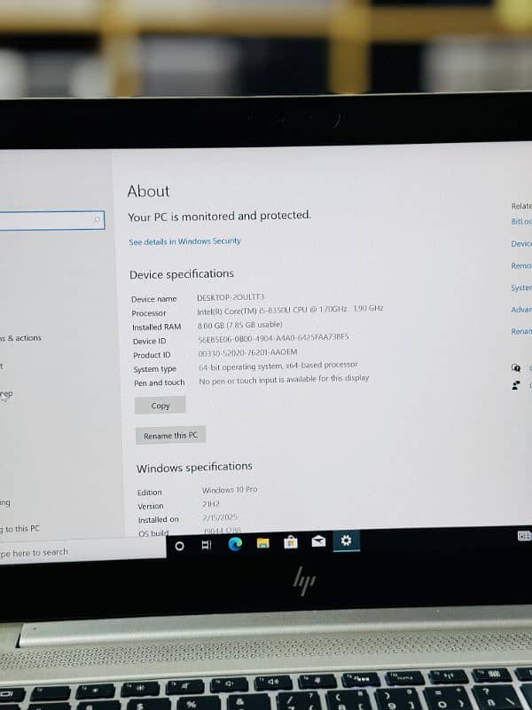 Hp Elite book 840 G5 i5 8th 8GB RAM 256gb SSD storage 3