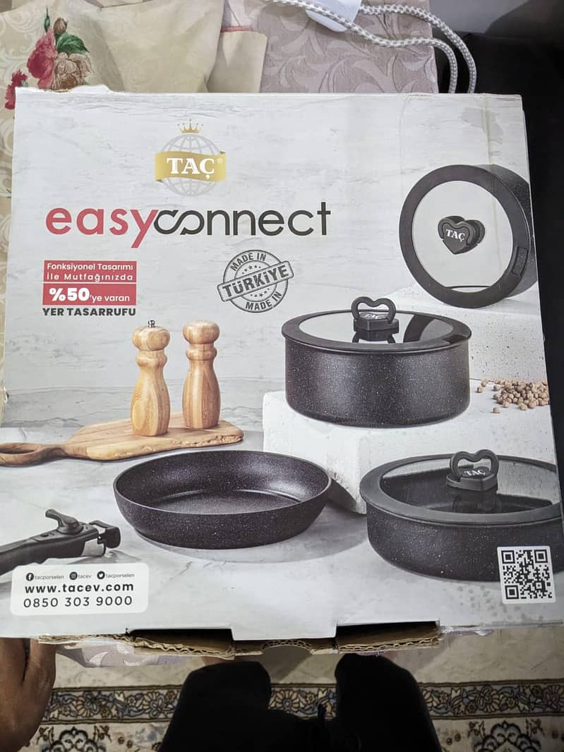 Taç Easy Connect 8 Piece Cookware Set Black 2