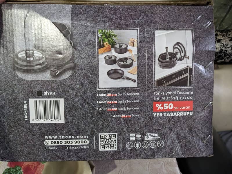 Taç Easy Connect 8 Piece Cookware Set Black 3