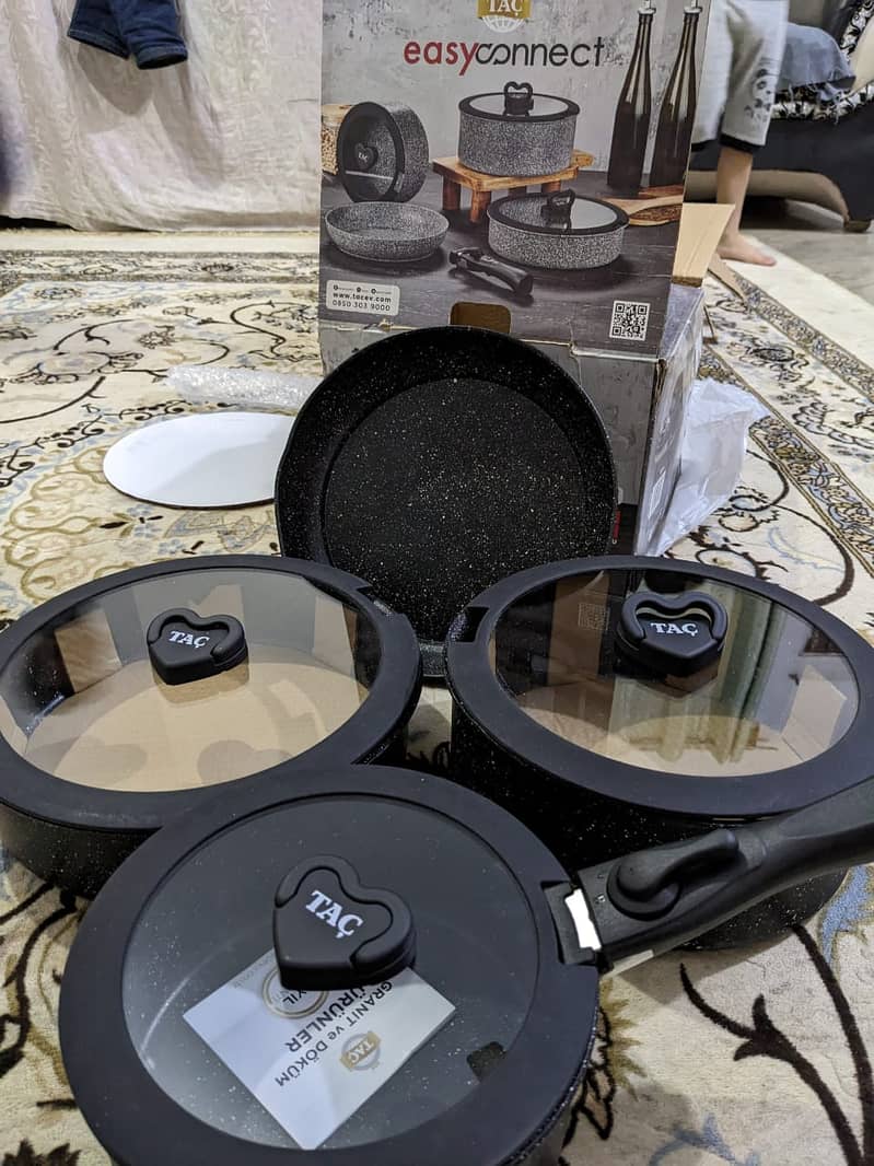 Taç Easy Connect 8 Piece Cookware Set Black 4