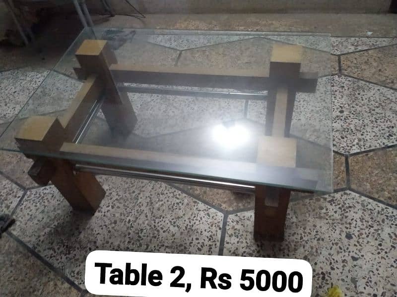 3 Centre Glass Tables and 1 study/ office table available 2