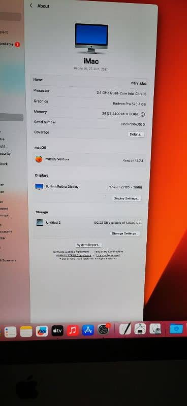 27"5k 2017 imac i7/24/1tb/128/4gb graphics 6