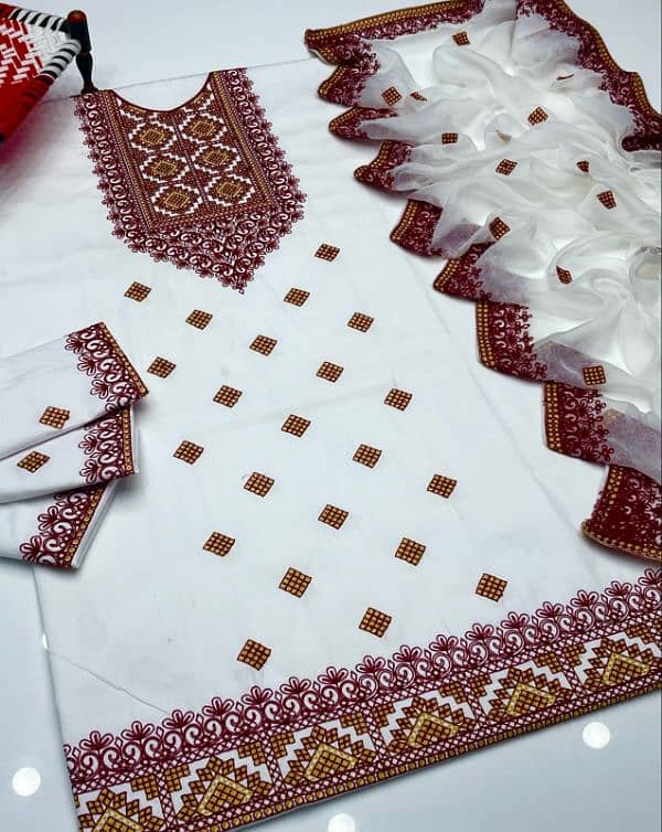 New Sindhi Tranditional Heavy With 04 border dupatta Eid Collection 1