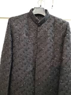 black color hand made sherwani and just 1 time use only