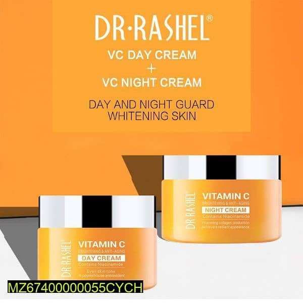 Vitamin C Day and Night Cream and Cleanser, Pack of 3 1