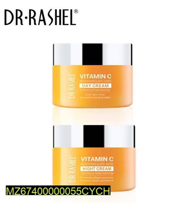 Vitamin C Day and Night Cream and Cleanser, Pack of 3 3