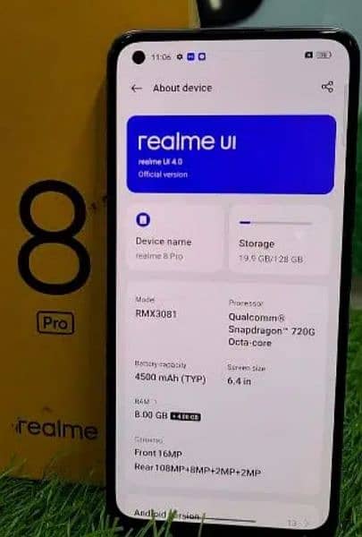 Realme 8 Pro 8+8 GB Ram and 128 GB Memory 1