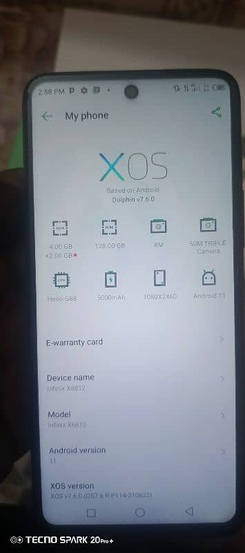 Infinix Hot 11 S 4+2 / 128 gb 4